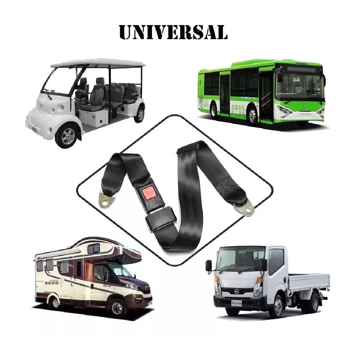 Set 3 Pcs Cinturón De Seguridad De 3 Puntos Con 6 Tornillos