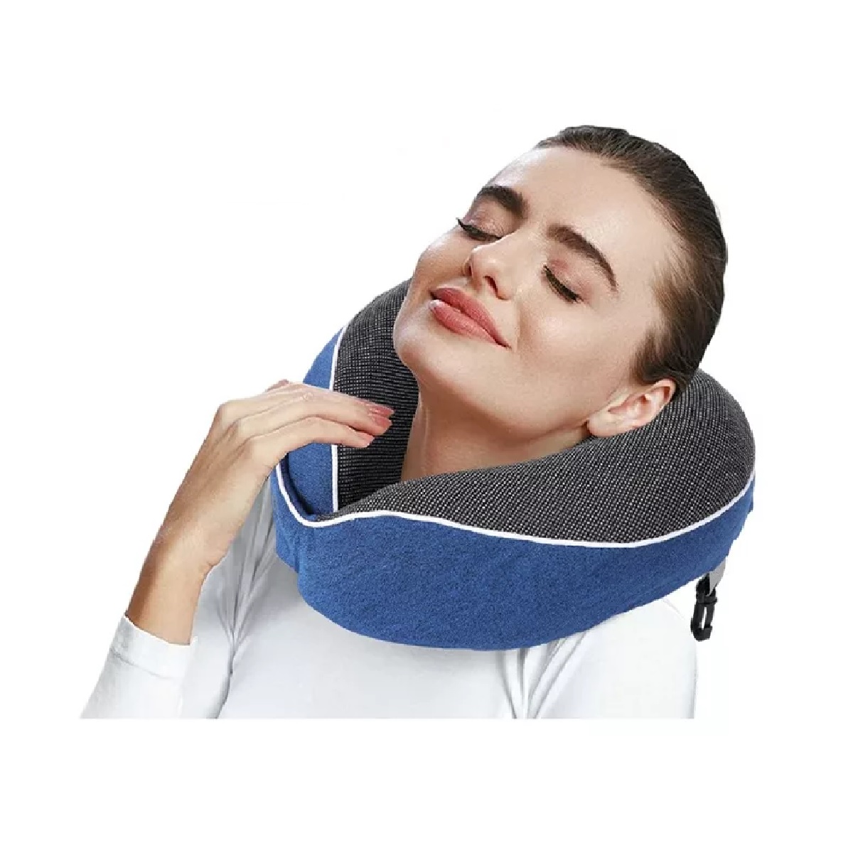 Cojín De Cuello Cómodo, Almohada Viaje Espuma Viscoelástica Azul