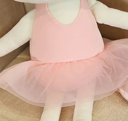 Peluche Suave Bailarina Blanca Tutú Rosa De Gatita Varios Modelos Niñas.