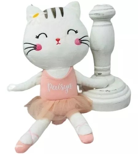 Peluche Suave Bailarina Blanca Tutú Rosa De Gatita Varios Modelos Niñas.