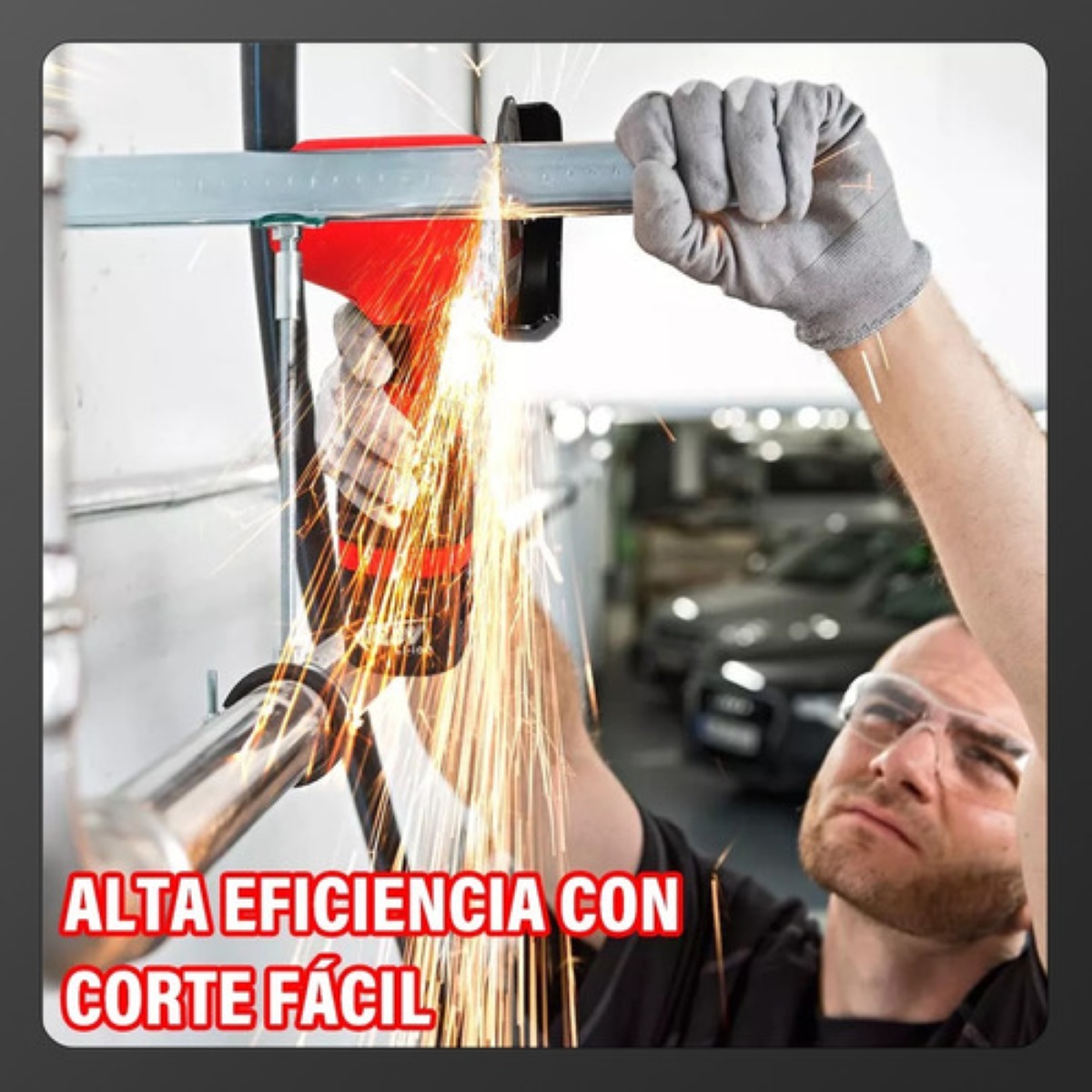 Mini Pulidora Esmeril Angular Inalámbrica 16.8v76mm2 Batería Negro/Rojo