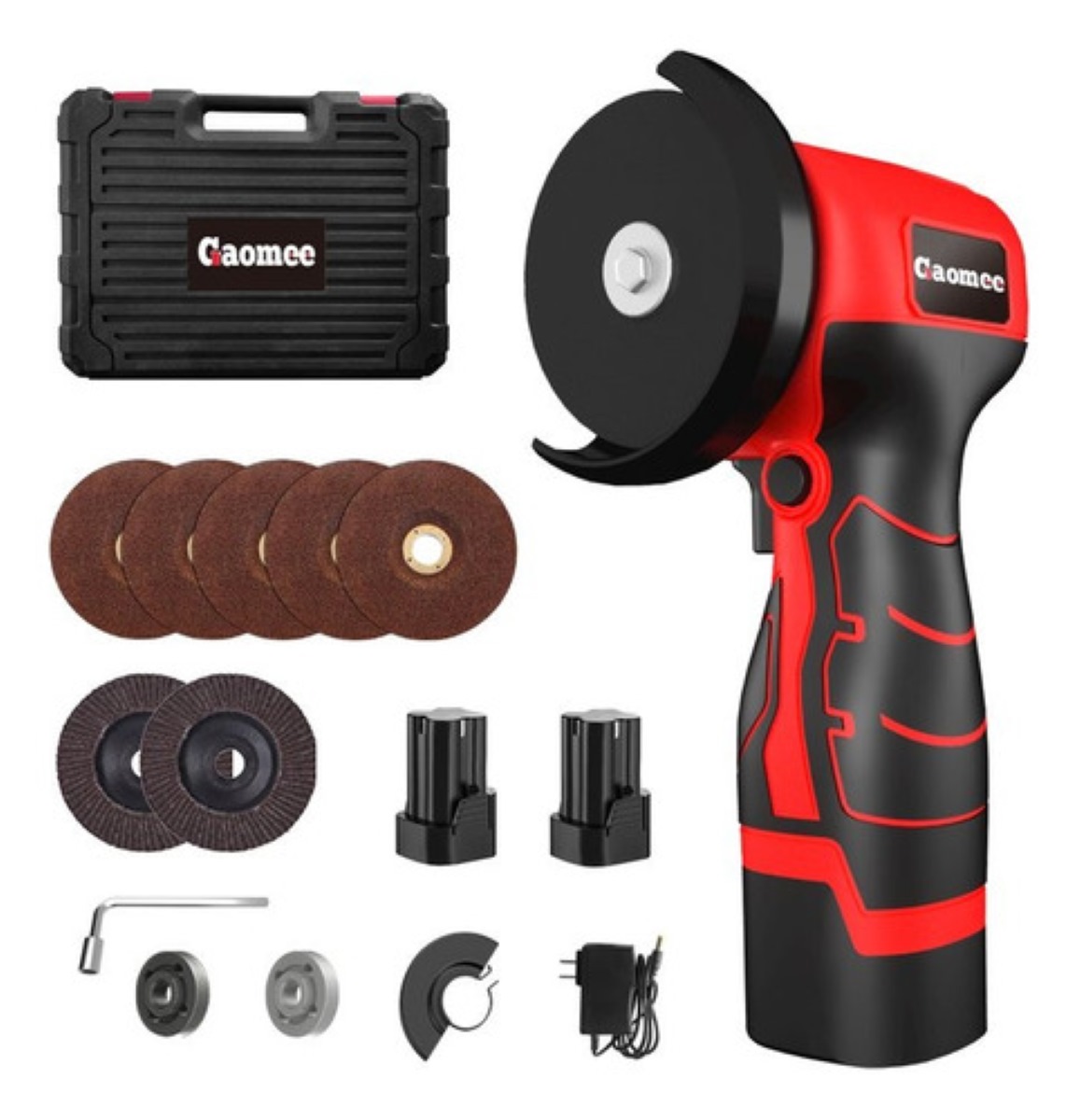 Mini Pulidora Esmeril Angular Inalámbrica 16.8v76mm2 Batería Negro/Rojo