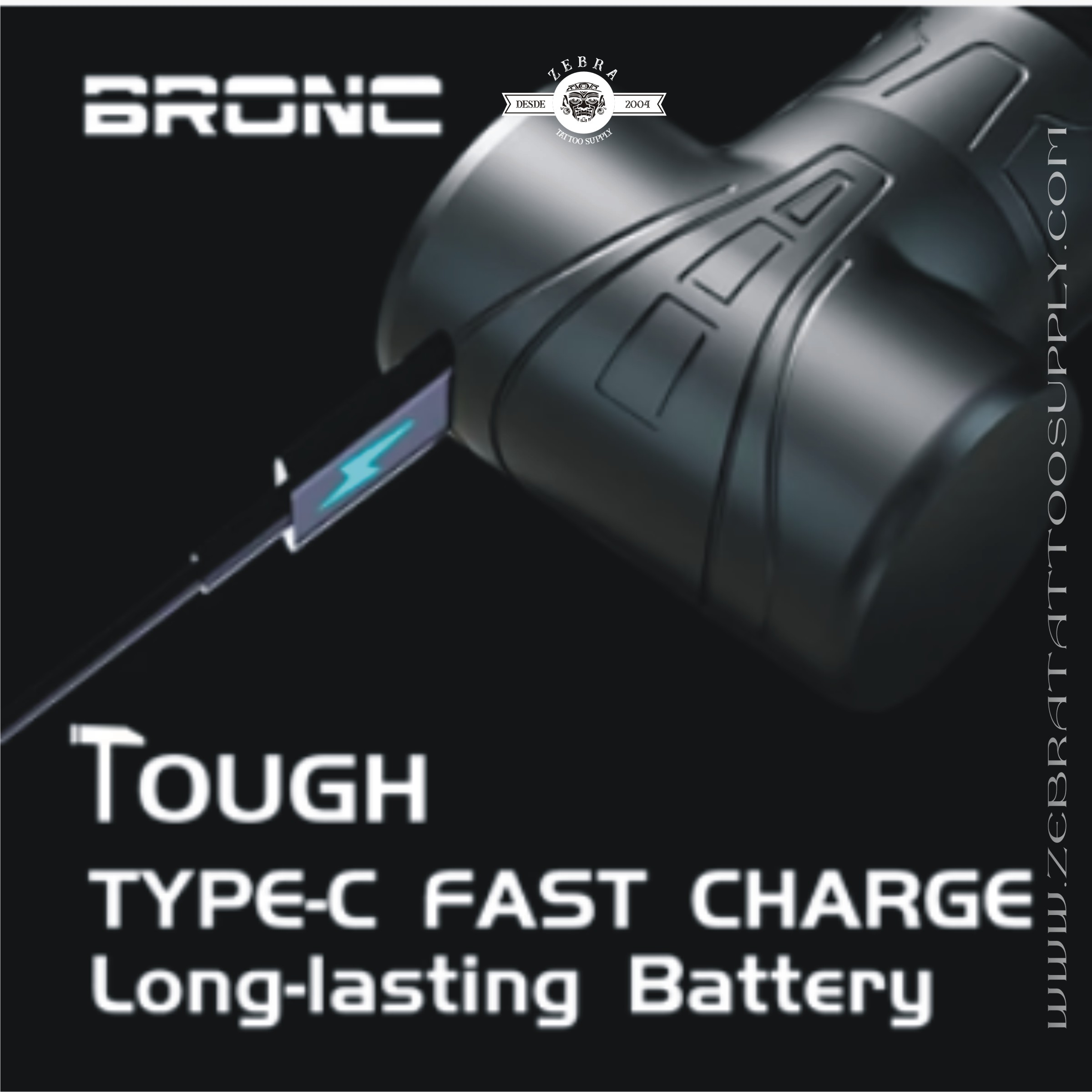 Bronc TOUGH Pen para tatuar inalámbrica con stroke ajustable v13