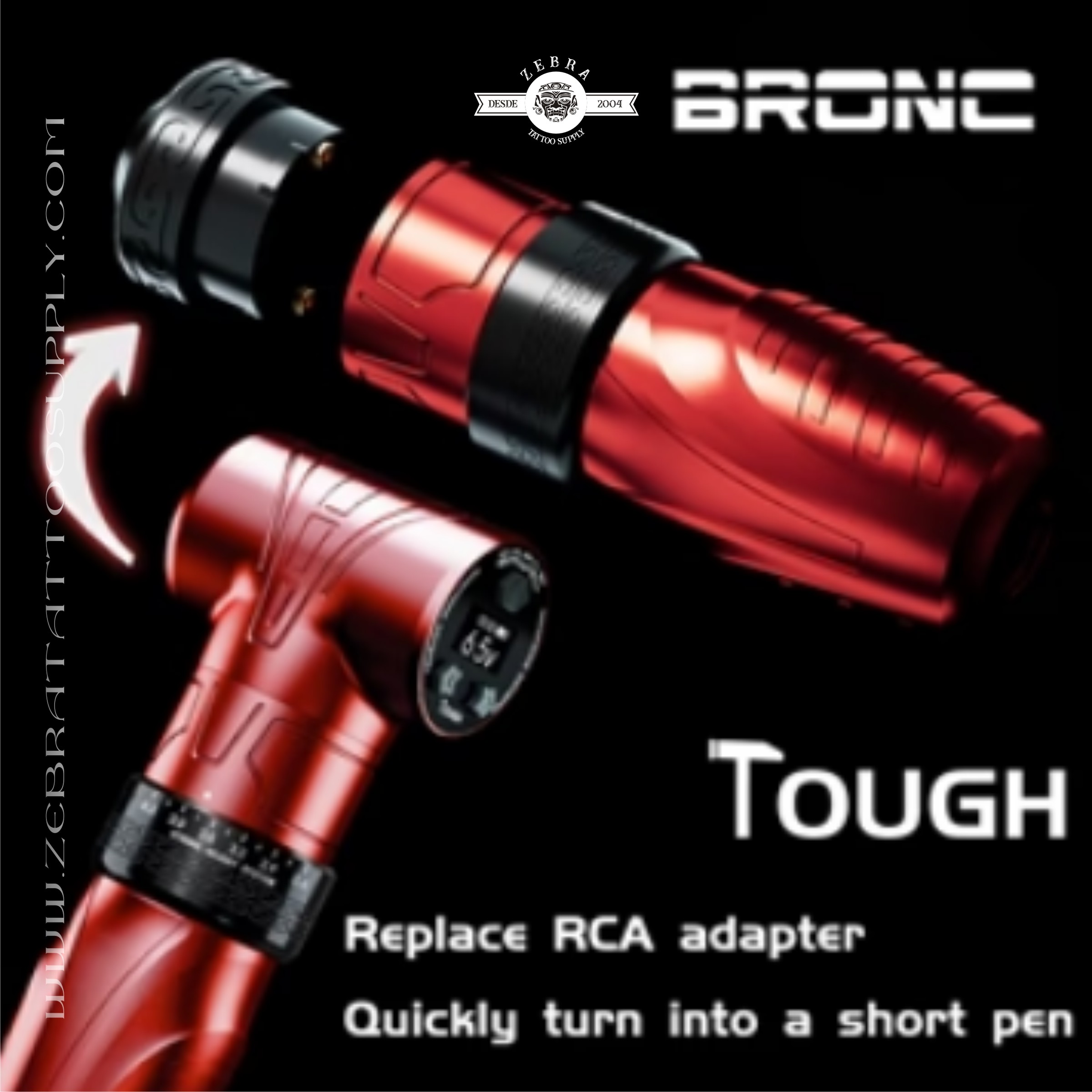 Pen rotativa para tatuajes y estrías Bronc TOUGH stroke ajustable v13