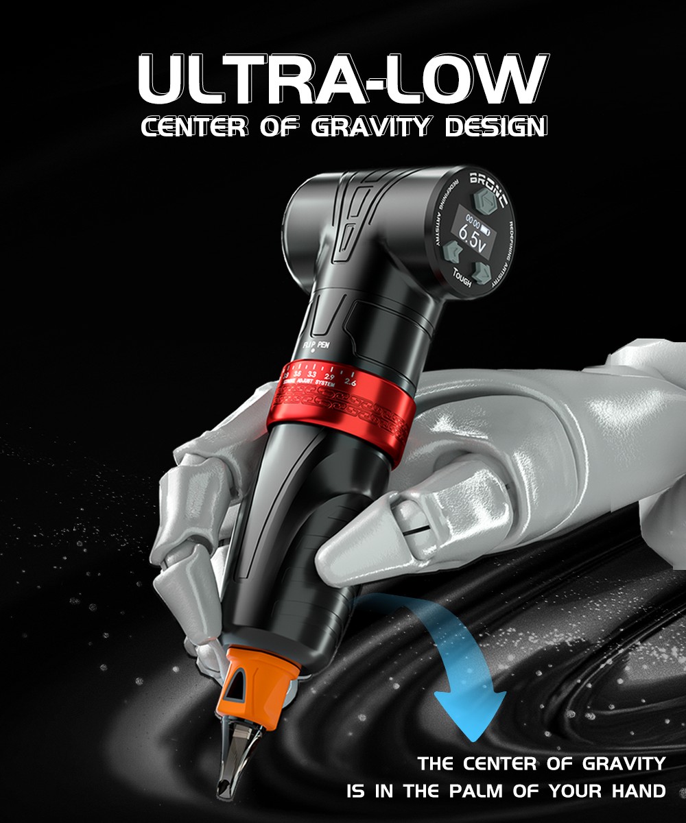 Pen rotativa para tatuajes y estrías Bronc TOUGH stroke ajustable v13
