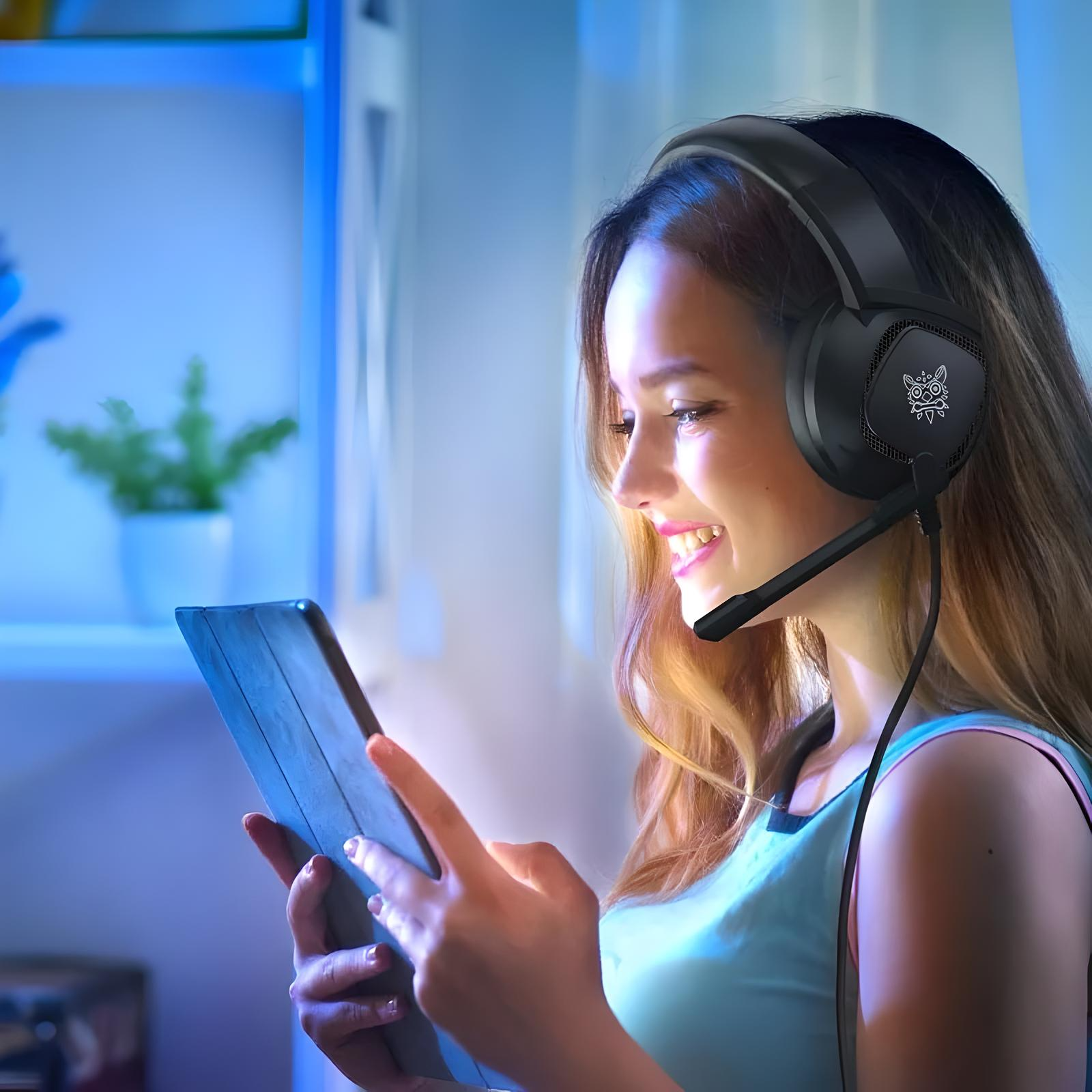 Audífonos Gamer Onikuma K19 Con micrófono Luz Rgb Led Para Xbox Ps4 Pc