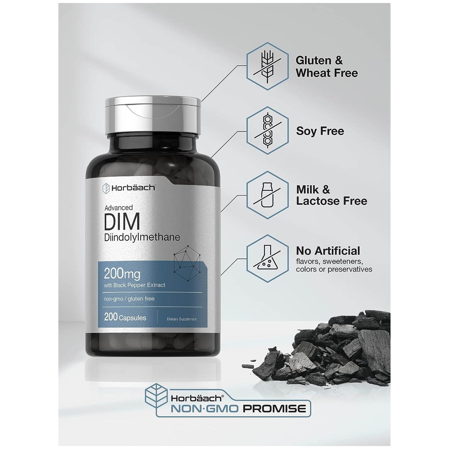 Complejo DIM 200mg Horbäach 200 capsulas Extracto Pimiento Negro