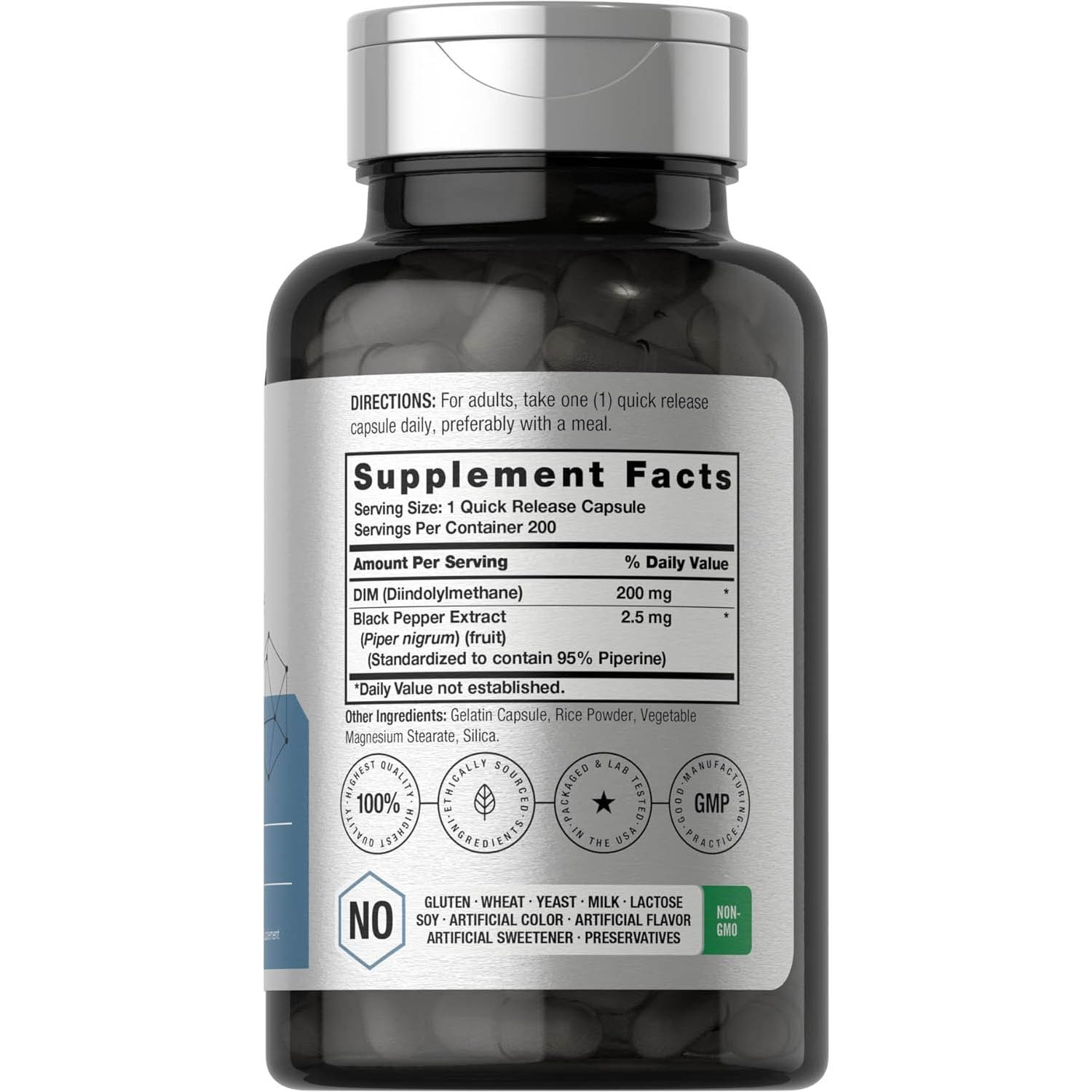 Complejo DIM 200mg Horbäach 200 capsulas Extracto Pimiento Negro