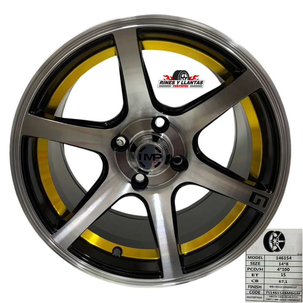 Rines 13 Deportivos 4/100 Chevy Tsuru Golf Jetta Matiz