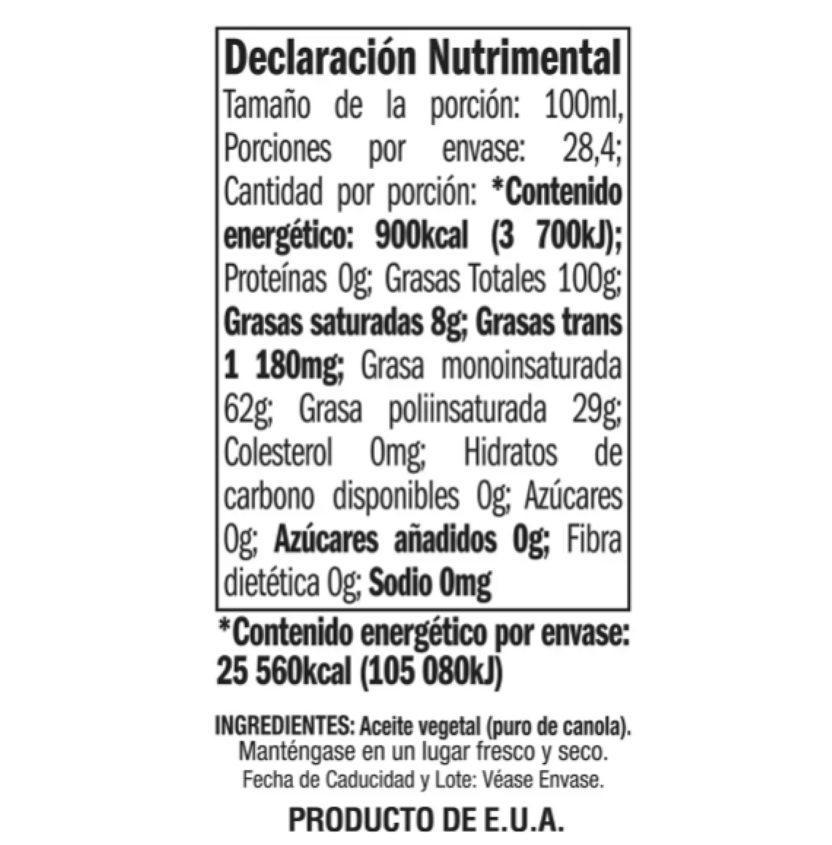 Aceite Puro de Canola Kirkland Signature 969454 2 Pzas