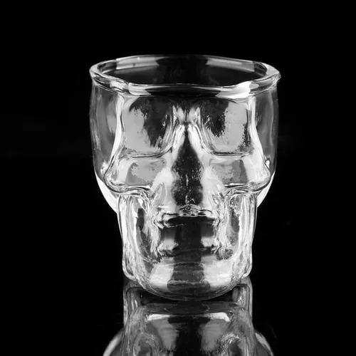 2 Vasos De Cristal En Forma Calavera Whisky Vodka Cerveza