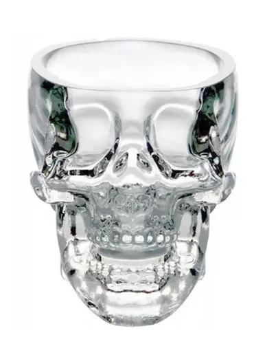 2 Vasos De Cristal En Forma Calavera Whisky Vodka Cerveza