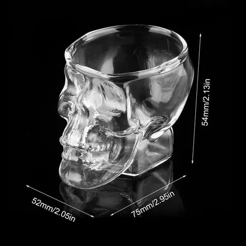2 Vasos De Cristal En Forma Calavera Whisky Vodka Cerveza