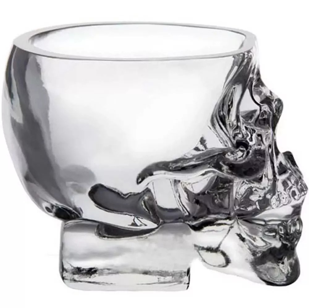 2 Vasos De Cristal En Forma Calavera Whisky Vodka Cerveza
