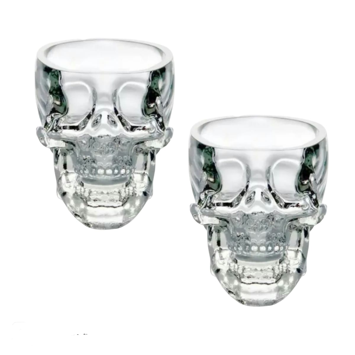 2 Vasos De Cristal En Forma Calavera Whisky Vodka Cerveza
