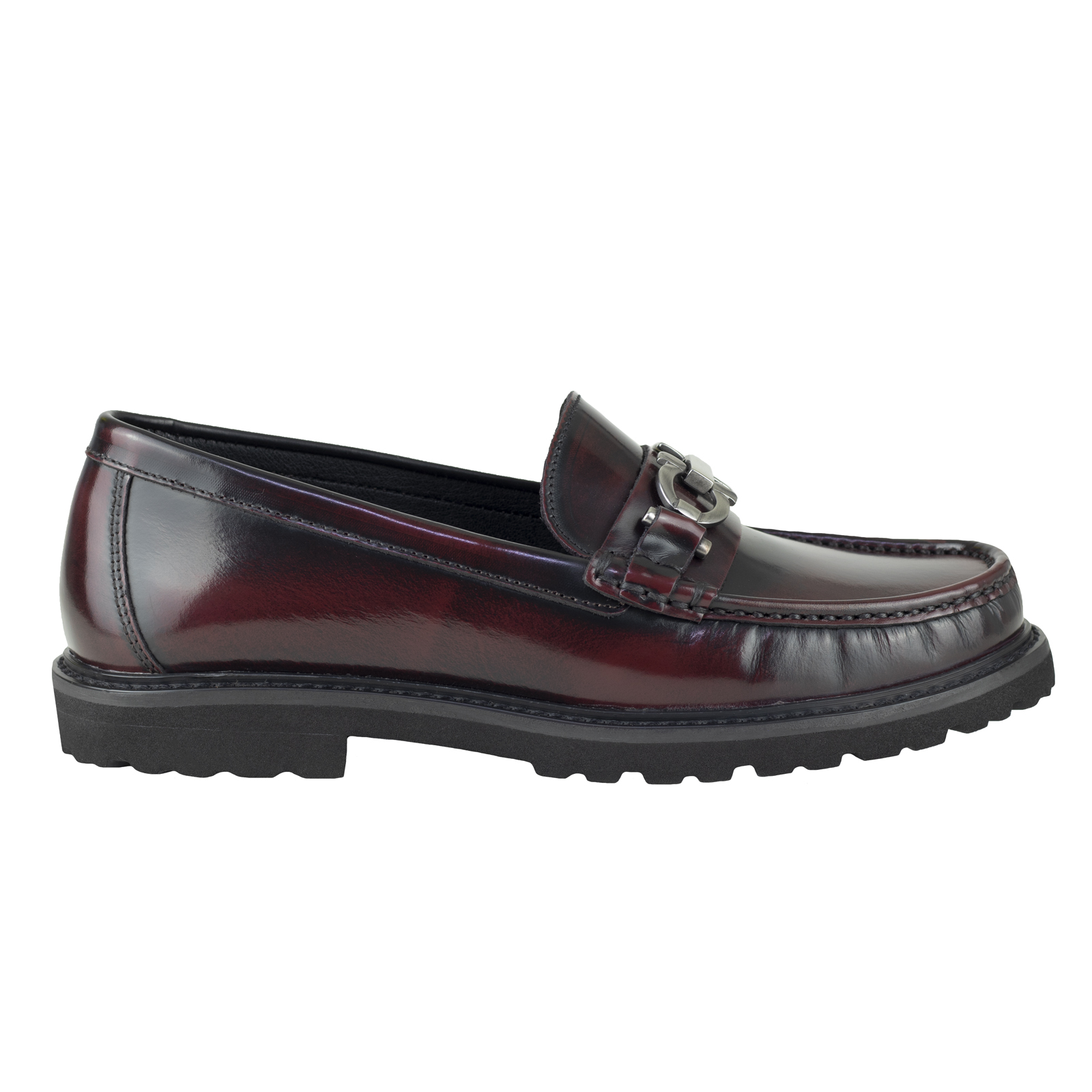 Mocasines Loafer Gino Cherruti Para Mujer Hebilla 2304 Vino.