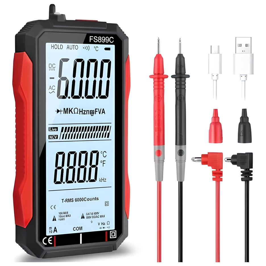 Multímetro De 6000 Cuentas Con Pantalla Digital Lcd 4.8