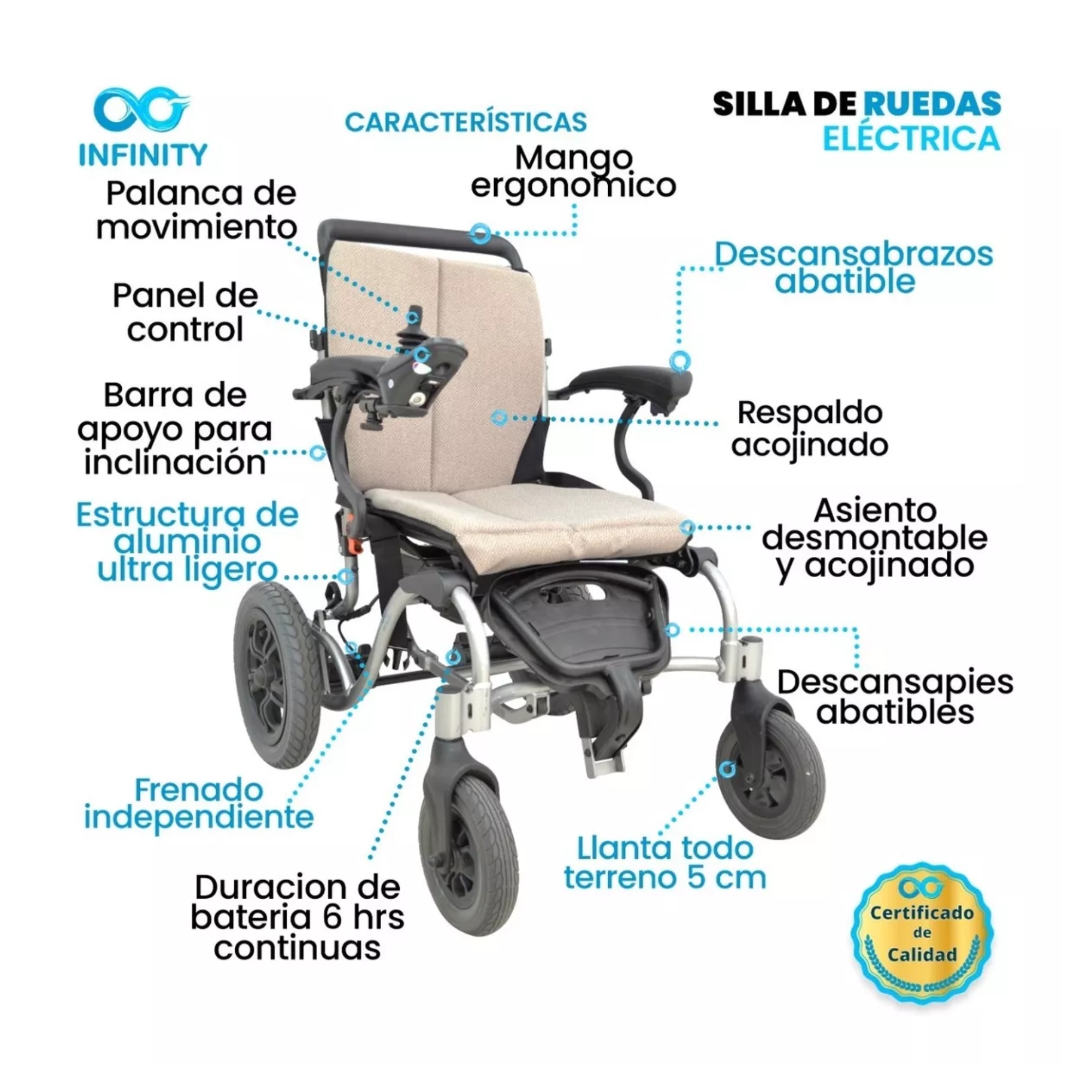 Silla De Ruedas Ultraligera De Aluminio Plegable De Lujo