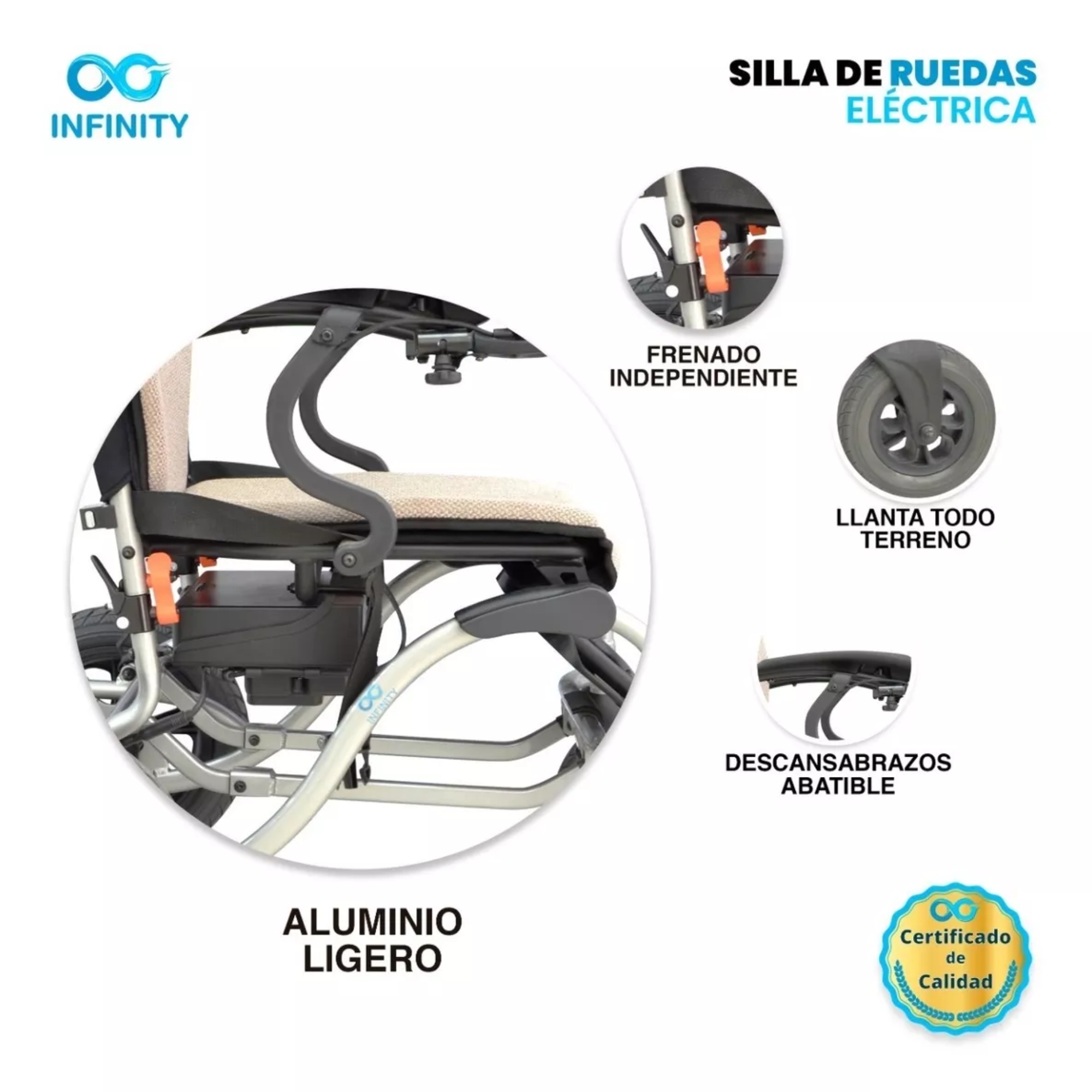Silla De Ruedas Ultraligera De Aluminio Plegable De Lujo