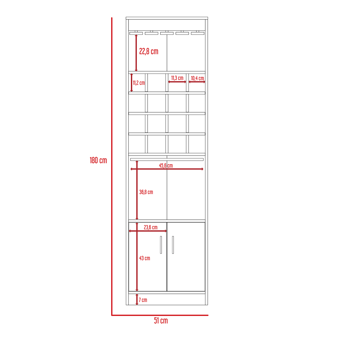 MUEBLE ESTANTE DE BAR ARMABLE MODELO KAVA CON ENTREPAÑOS PUERTAS, MESITA DESLIZABLE, PORTACOPAS COLOR BEIGE