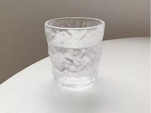 4 Vasos De Vidrio Diseño De Glaciar Para Agua O Bebidas