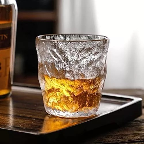4 Vasos De Vidrio Diseño De Glaciar Para Agua O Bebidas