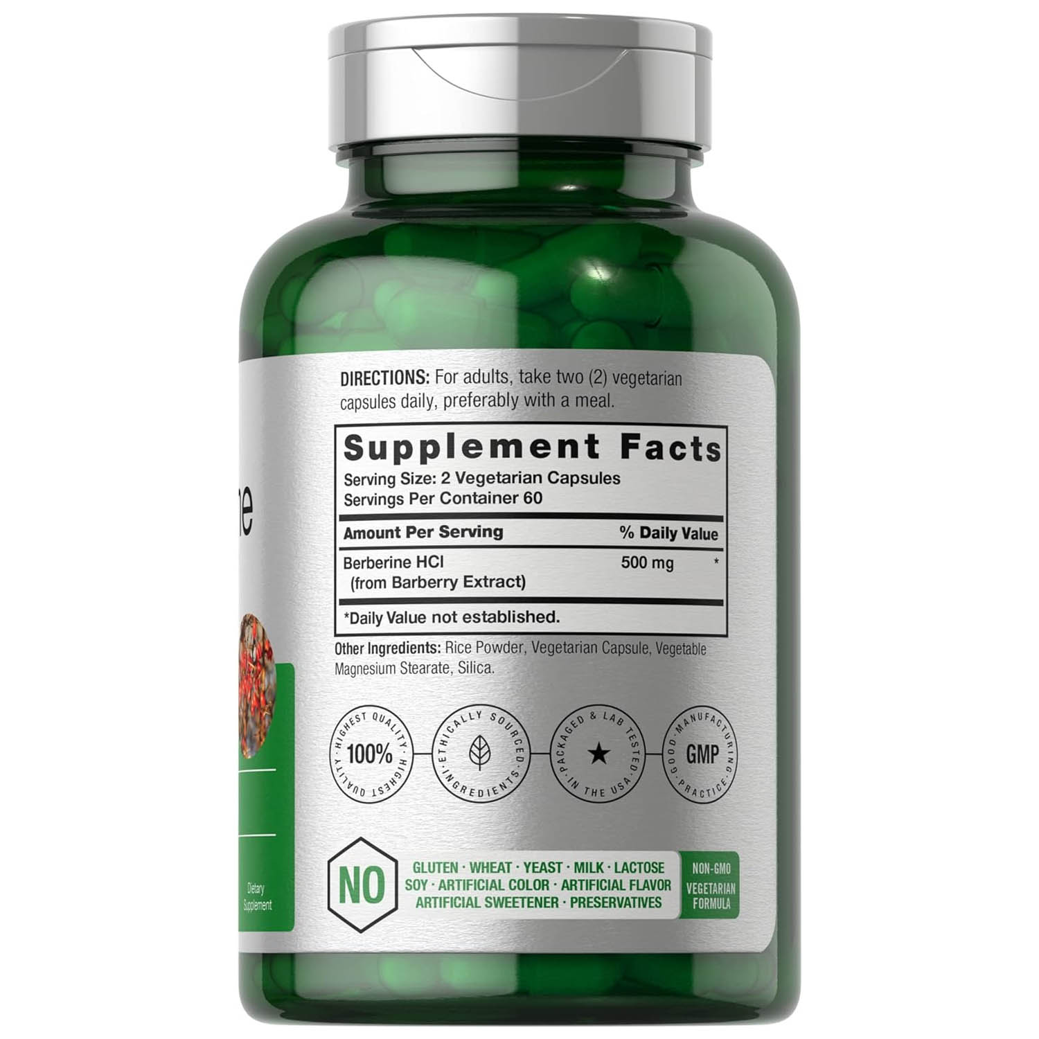 Berberina 500mg Horbäach 120 caps Extracto de agracejo ayuda al corazón