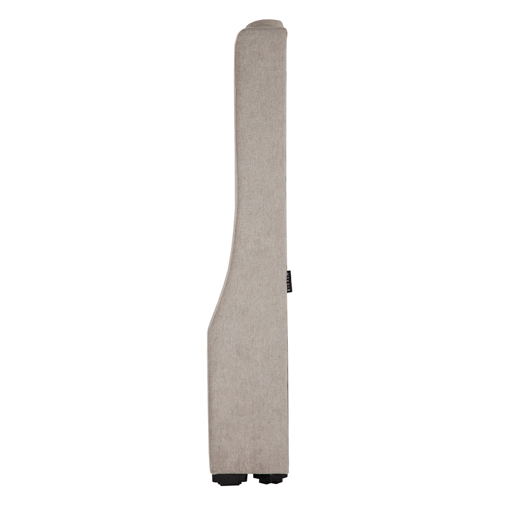 Cabecera Matrimonial Dicasa Sitka Color Arena Con Sábanas Royal Gris, Almohada Royal y Protector Cloud.