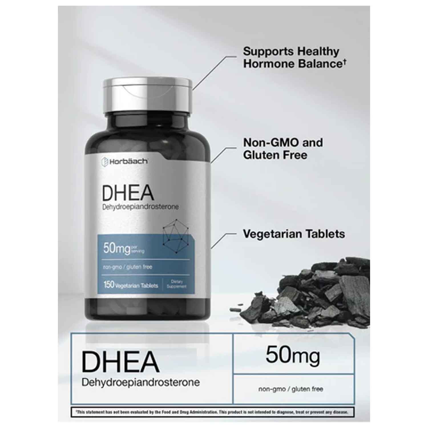 DHEA 100mg Horbäach 200 caps Suplemento Metabolismo Libido 