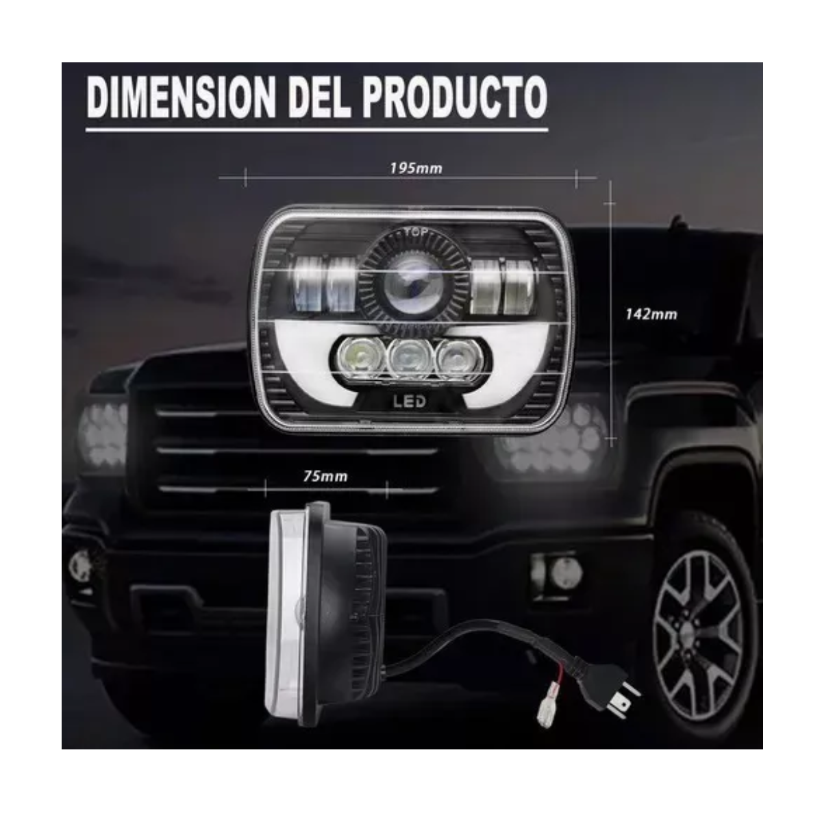 Faros Led De Luz Alta, Baja Para Camioneta Jeep