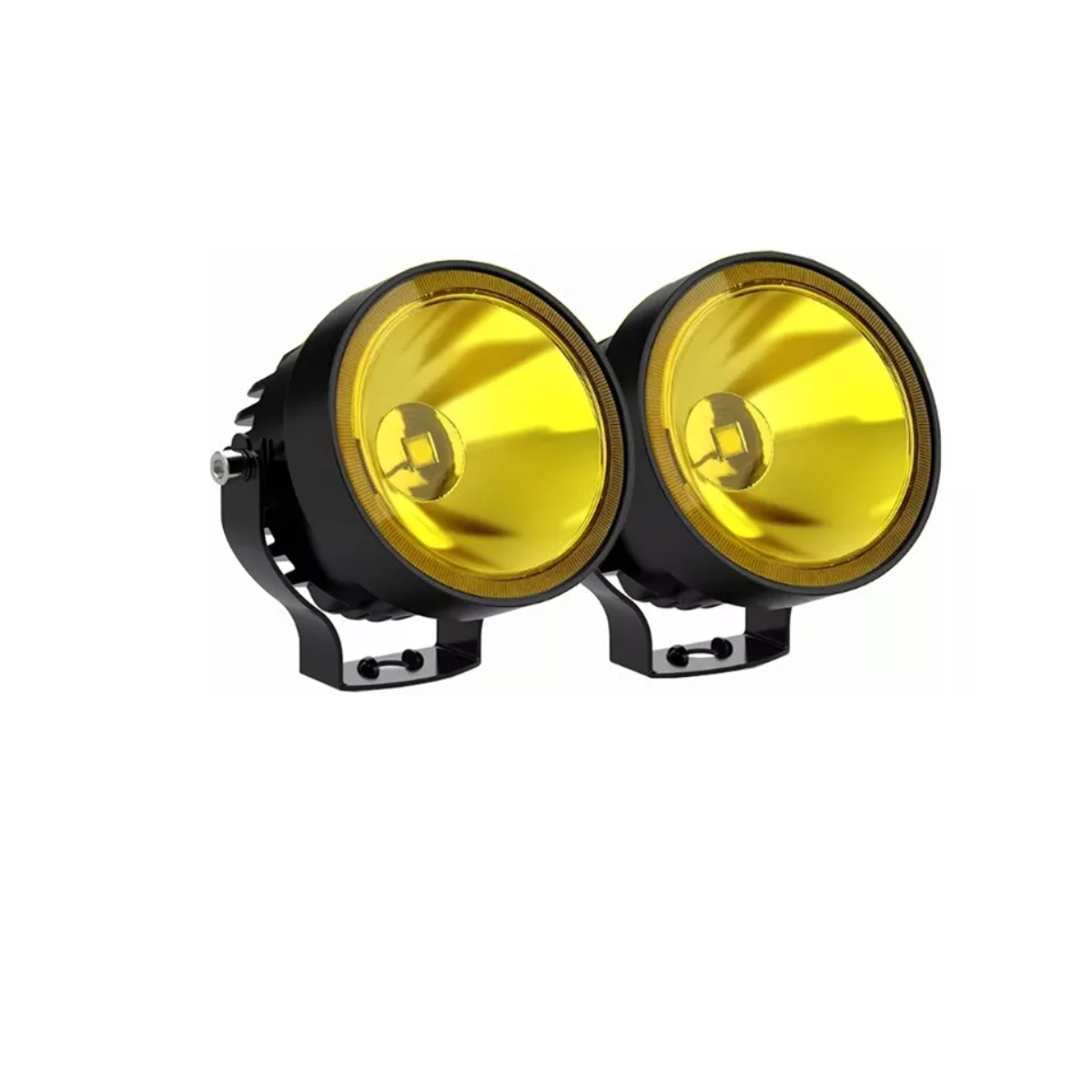 Par 4''faros Auxiliares Redondos Led Niebla Jeep Wrangler Jk Amarillo