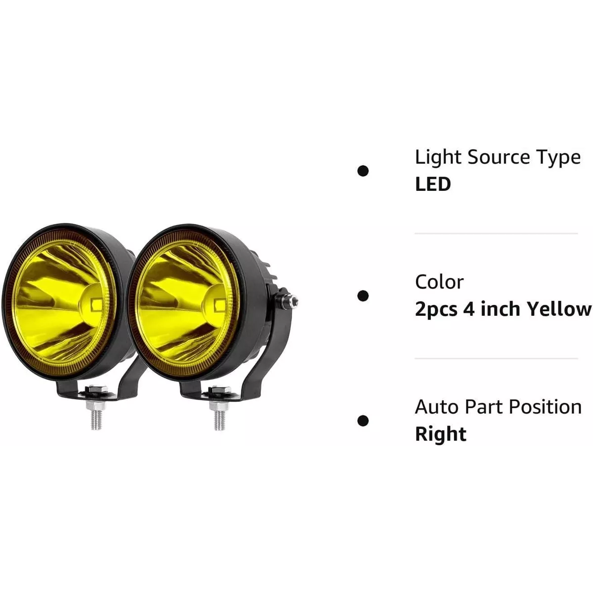 Par 4''faros Auxiliares Redondos Led Niebla Jeep Wrangler Jk Amarillo