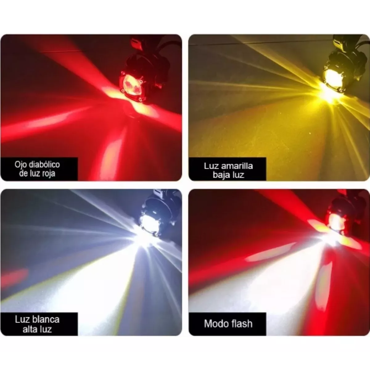 Faros De Lupa Luz Led Spot Luz Para Moto Ojo Diabólico 2pcs