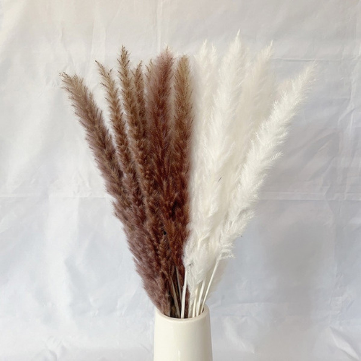 Pampas Secas 30pcs Plantas Decorativas Flores Artificiales 15Blanco+15Rojo 30Pcs