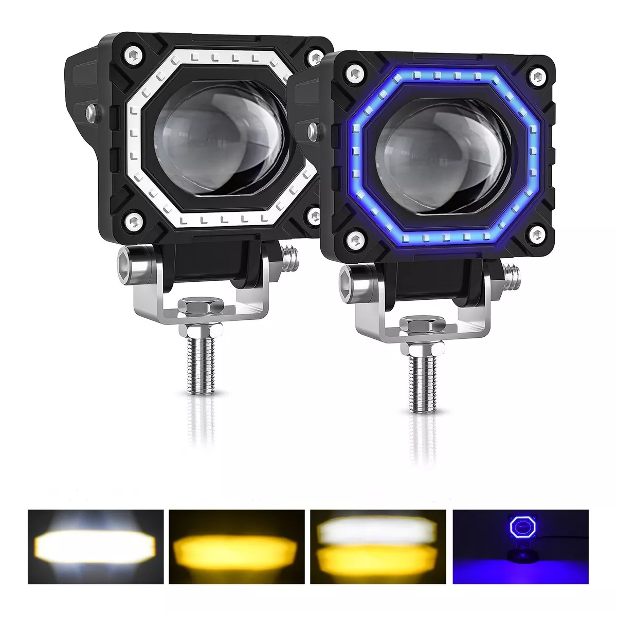 Par Luces Led Auxiliares Faros De Lupa 120w Para Auto Moto