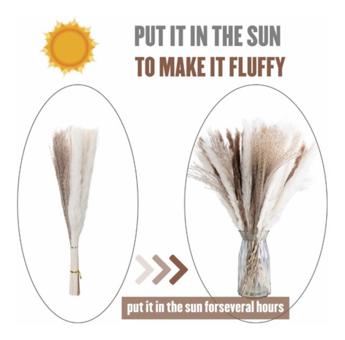 Pampas Secas 30pcs Plantas Decorativas Flores Artificiales 15Blanco+15Rojo 30Pcs