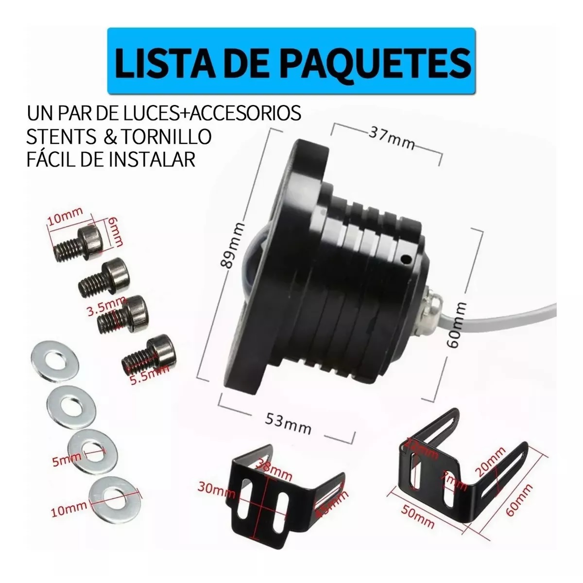 2pz Faros Antiniebla 3.5¨ Auxiliares Ojo De Angel Color Auto Rojo