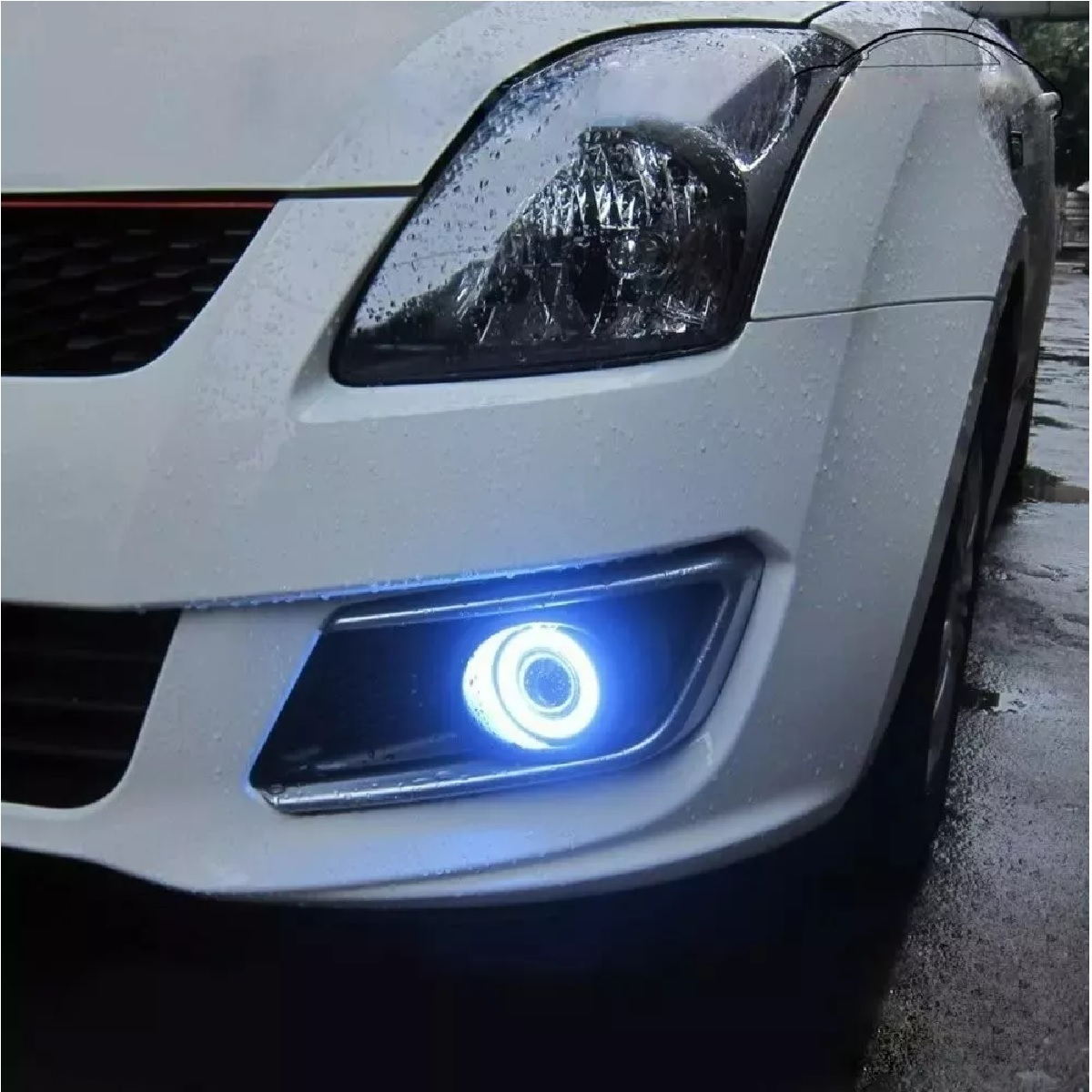 2pz Faros Antiniebla 3.5¨ Auxiliares Ojo De Angel Color Auto Azul
