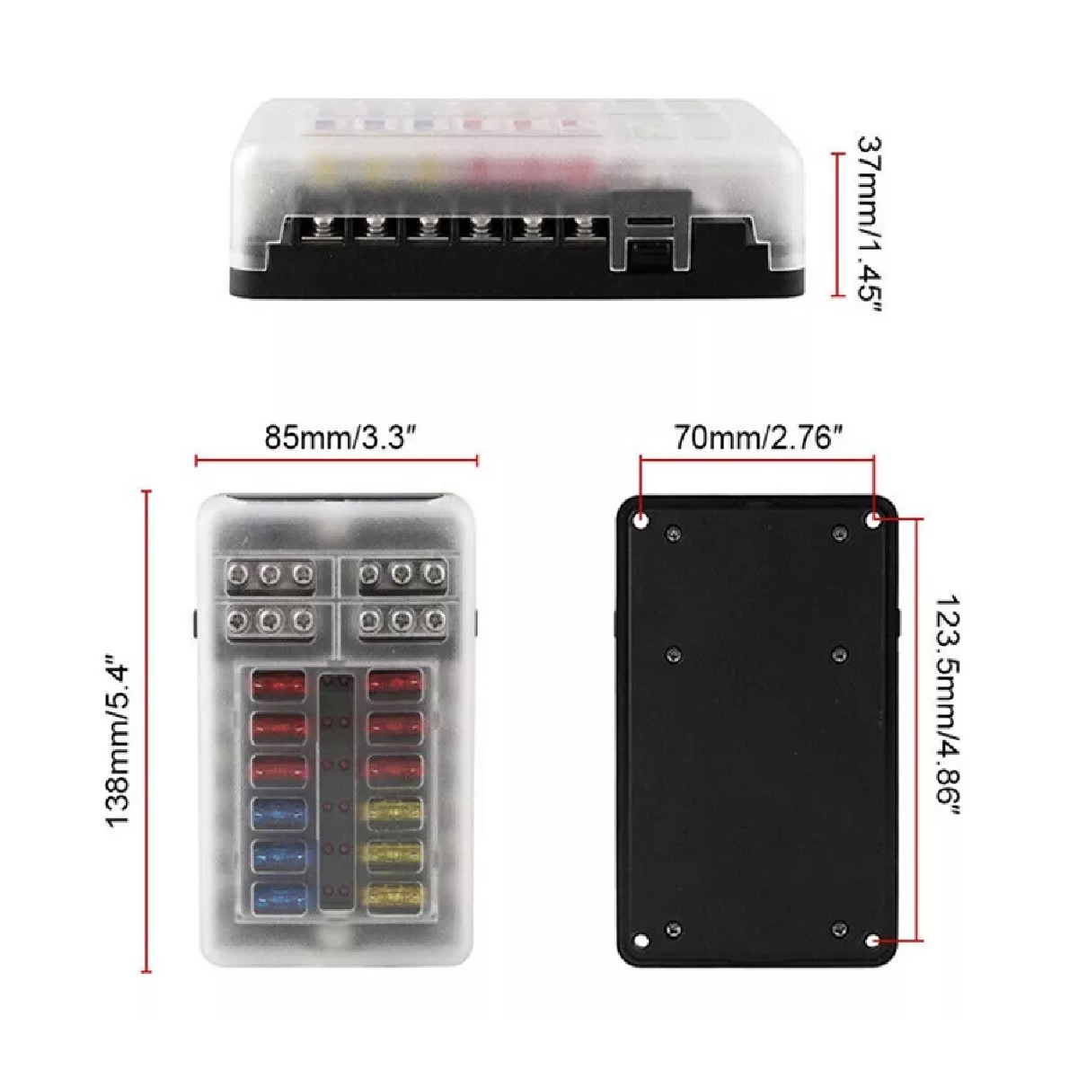 Caja De Fusibles Con Bus Negativo, Bloque Portafusibles