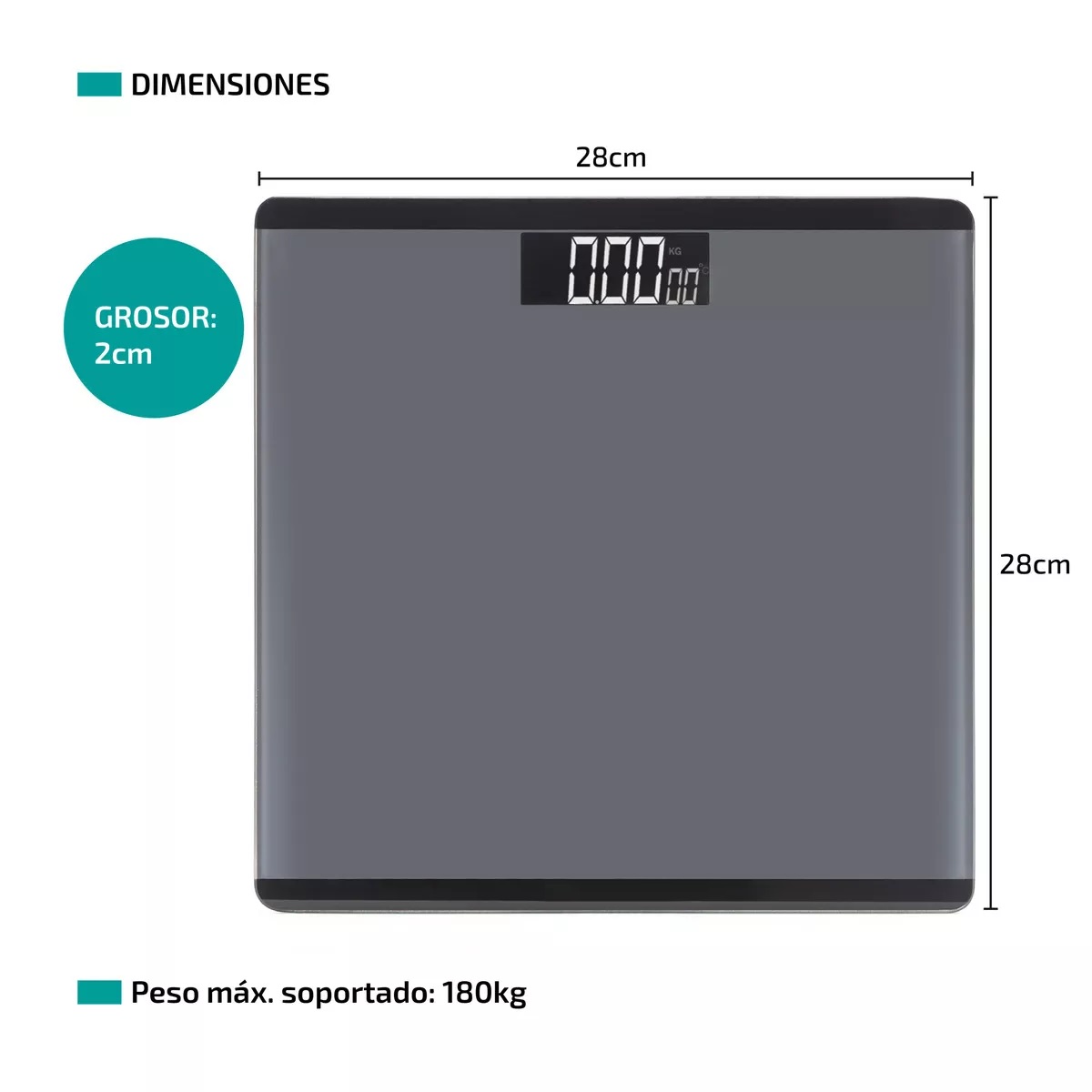 Bascula Digital Peso Personas 180 Kg Pesa Corporal Baño