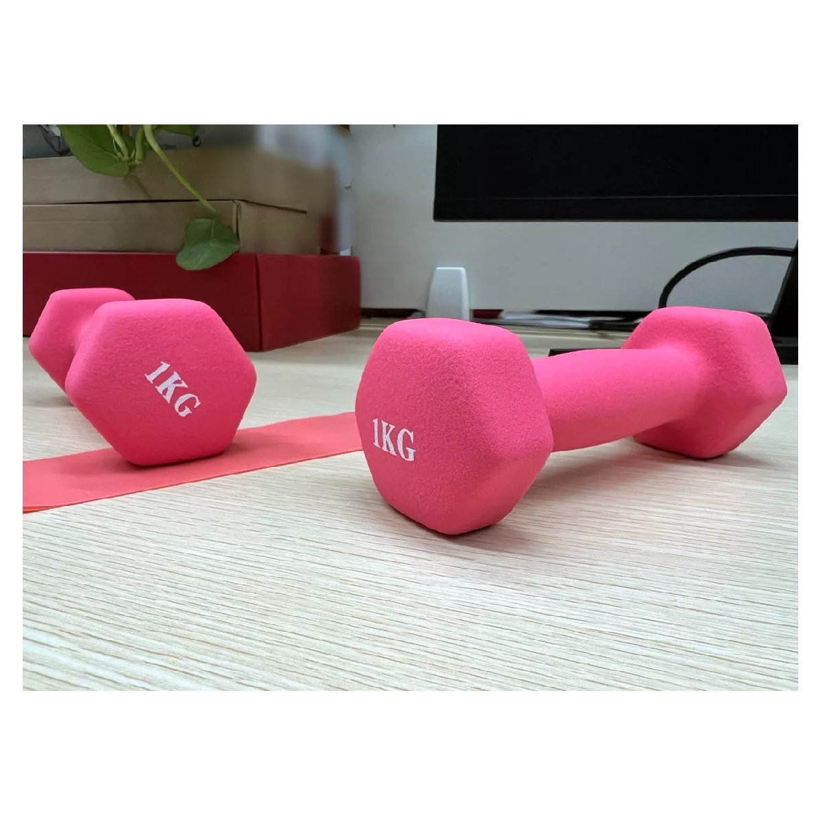 Par Mancuernas Rosas Ejercicio 1 Kg Cubierta Neopreno Entrenamient