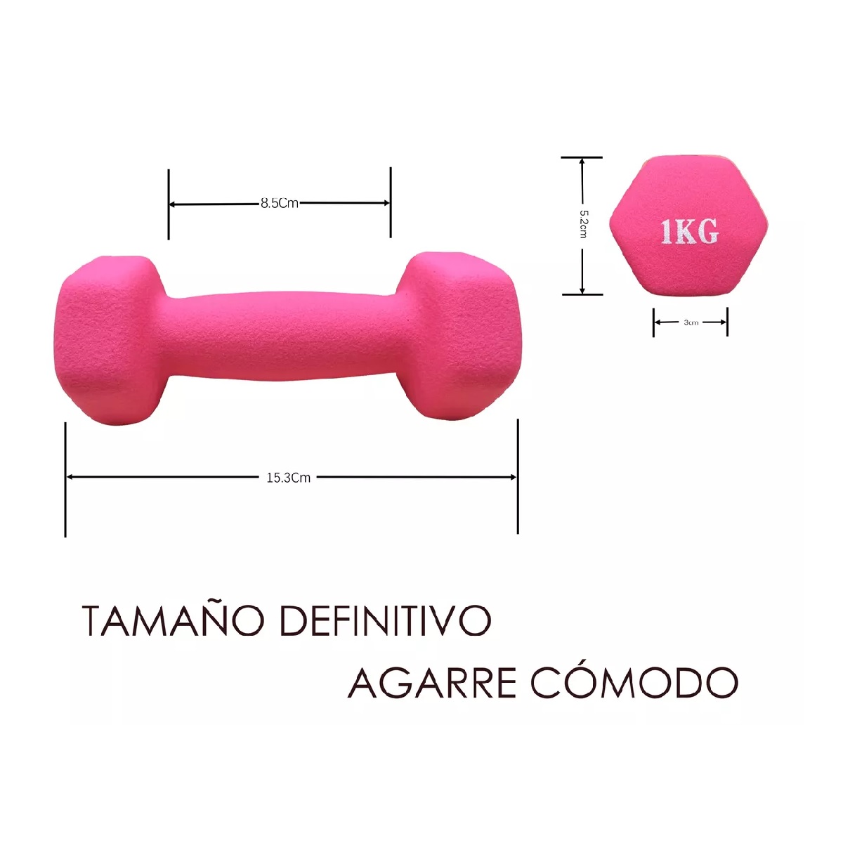 Par Mancuernas Rosas Ejercicio 1 Kg Cubierta Neopreno Entrenamient