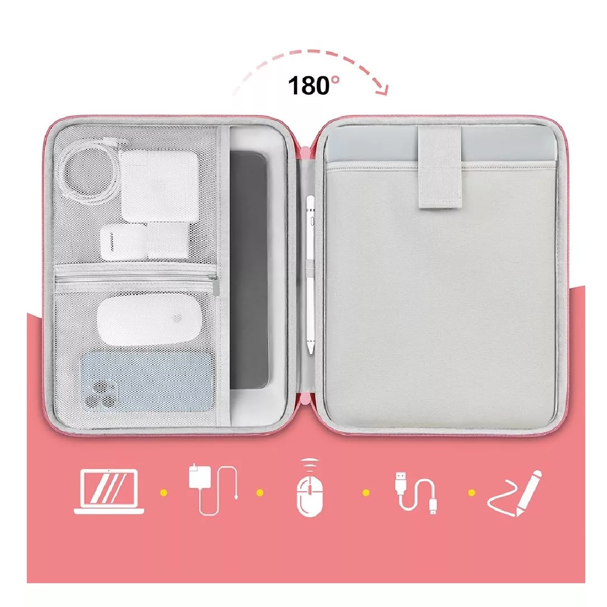 Maletin Para Laptop Impermeable Funda Para Tableta Rosa 10.8-11Plg