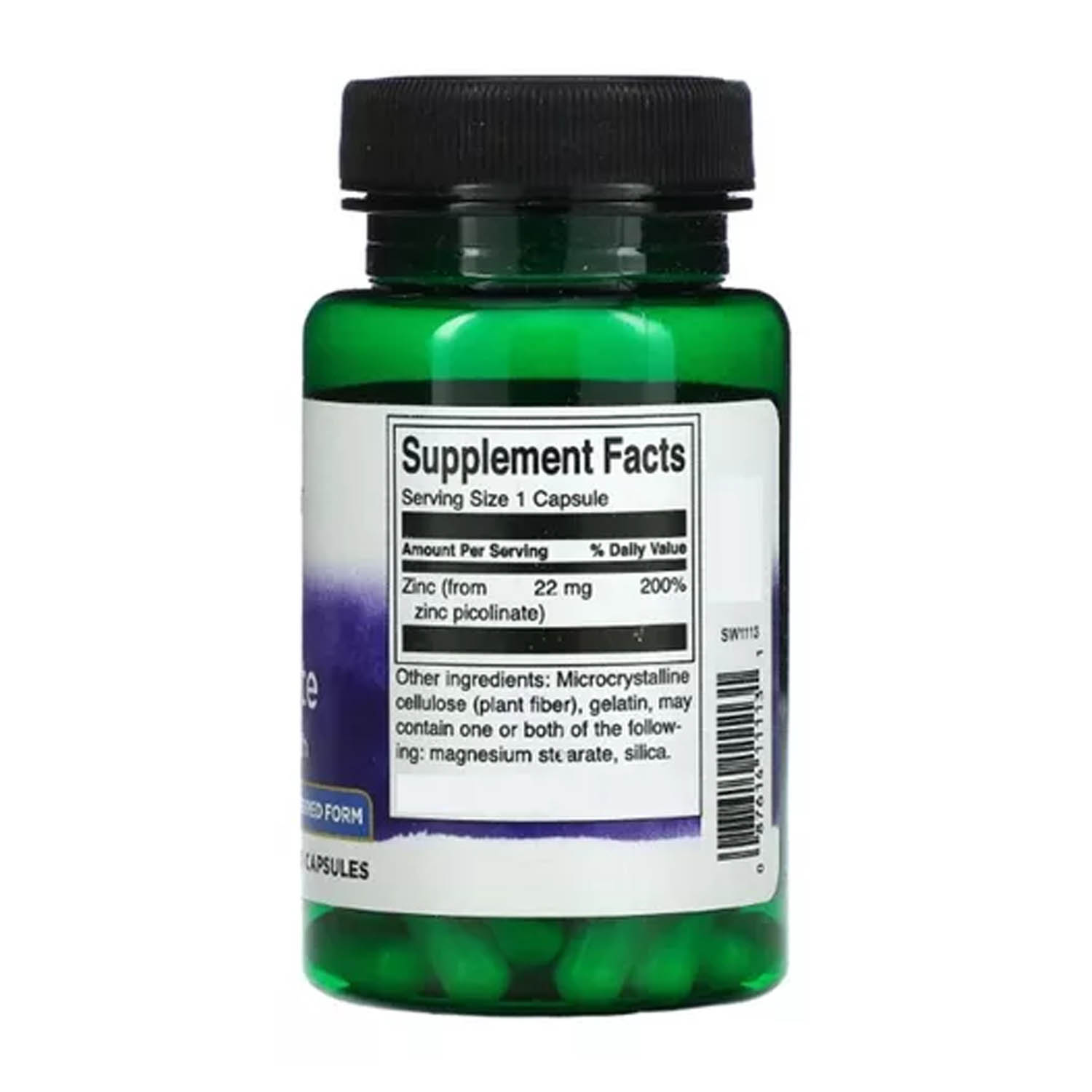 Zinc Picolinato 22mg Swanson 60 caps Potencia Inmunidad Salud