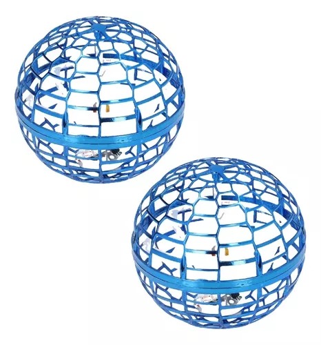 2 Pelotas Voladoras Azules Mágicas Luces Led Giratorias Recargable