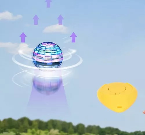 2 Pelotas Voladoras Azules Mágicas Luces Led Giratorias Recargable