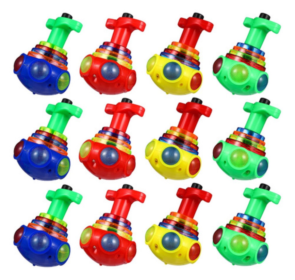 12 Pc Trompo De Intermitentes, Juguete Giratorios Iluminados Colores