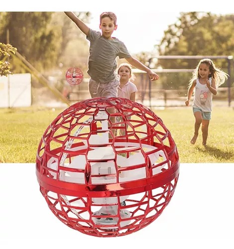 2 Pelotas Voladoras Rojas Mágicas Luces Led Giratorias Recargable