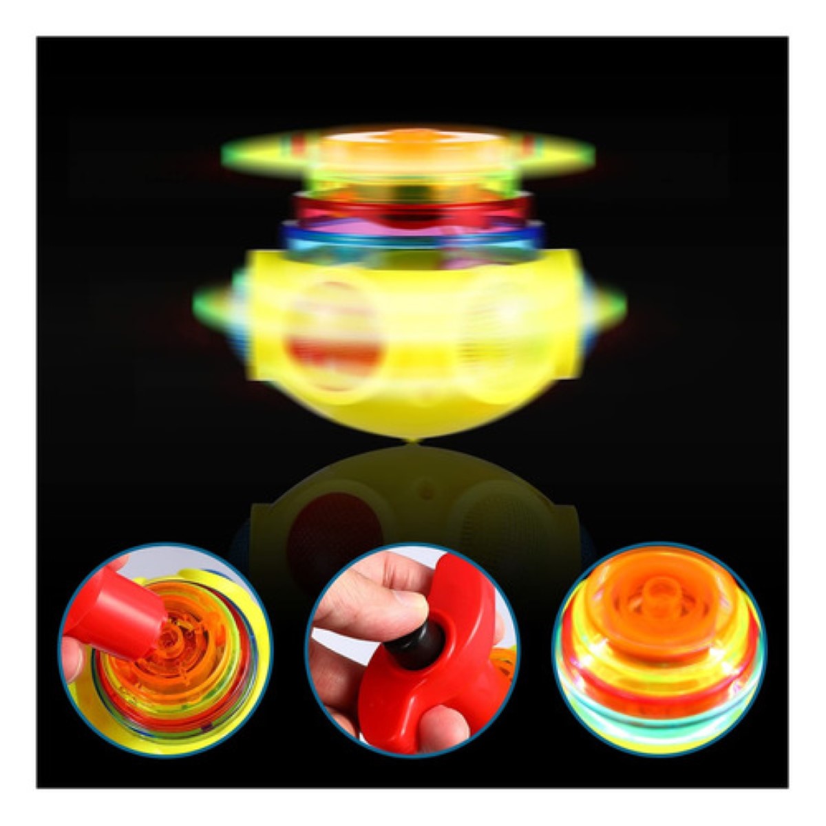 12 Pc Trompo De Intermitentes, Juguete Giratorios Iluminados Colores