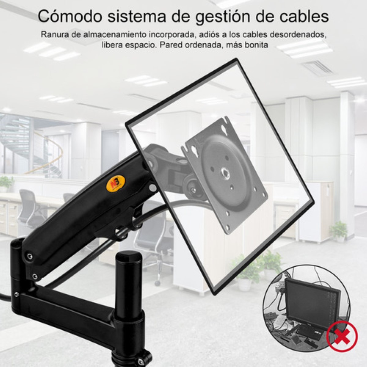 Soporte Monitor De Brazo Ergonómico Para Laptop 10 A 17 Negro